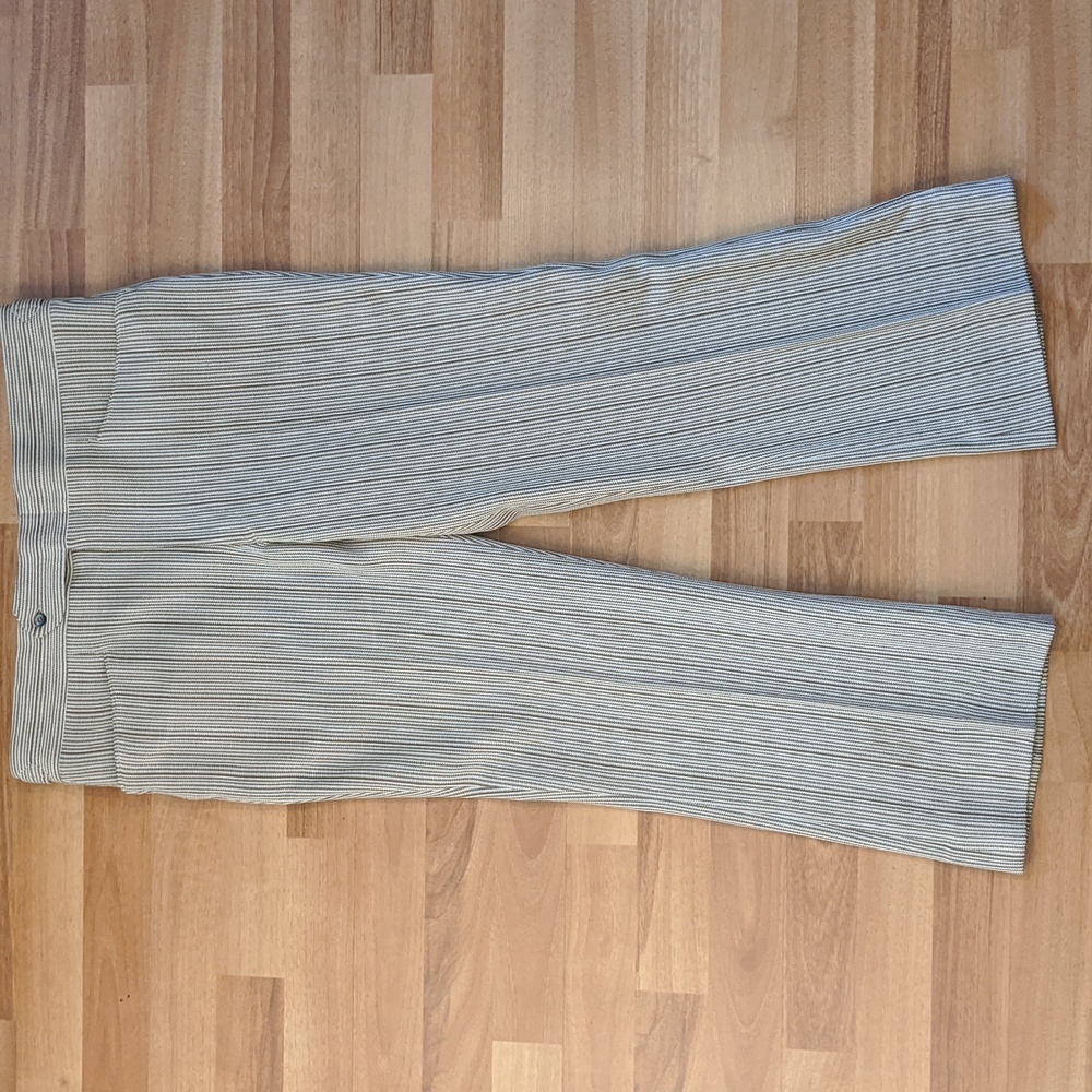 Vintage 60's brown and white pinstriped polyester pants - Picture 1 of 8